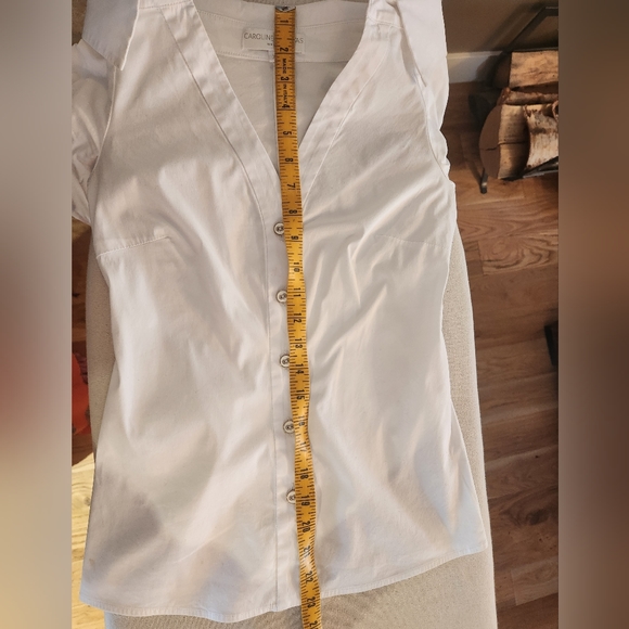 Caroline Constas Marguerite Off the Shoulder Blouse sz XS White Shirt Top Button - Picture 9 of 13